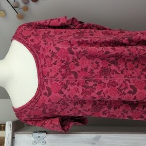 Maurice's Top Decorative Flower Print 2X